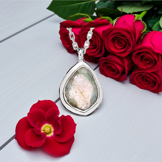 Collier Labradorite Multicolore — Argent 925