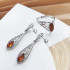 Bague Ambre Cognac Navette — Argent Rhodié 925