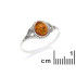 Bague Ambre Cognac Ovale — Argent Vieilli 925