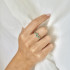 Bague Aventurine Verte Naturelle — Argent Rhodié 925