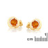 Boucles d'Oreilles Ambre Cognac — Argent Doré 925