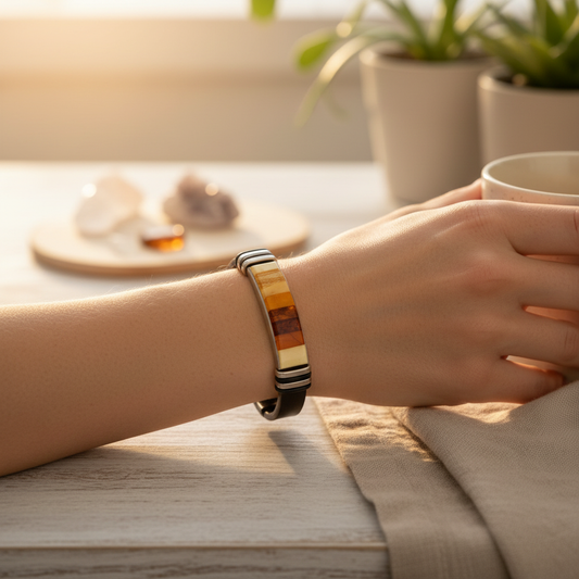 Bracelet Ambre Multicolore ambiance