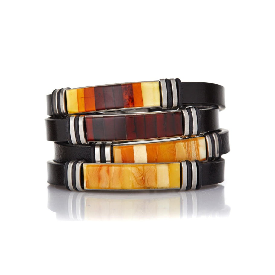 Bracelet ambre multicolore naturel Mer Baltique 21cm