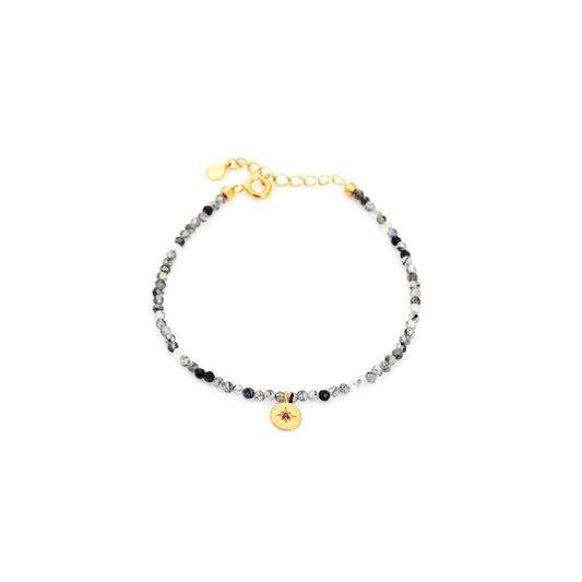 Bracelet quartz rubis argent doré 925 — Didhem Gems